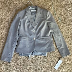 Calvin Klein suit in "tin" blazer and pants